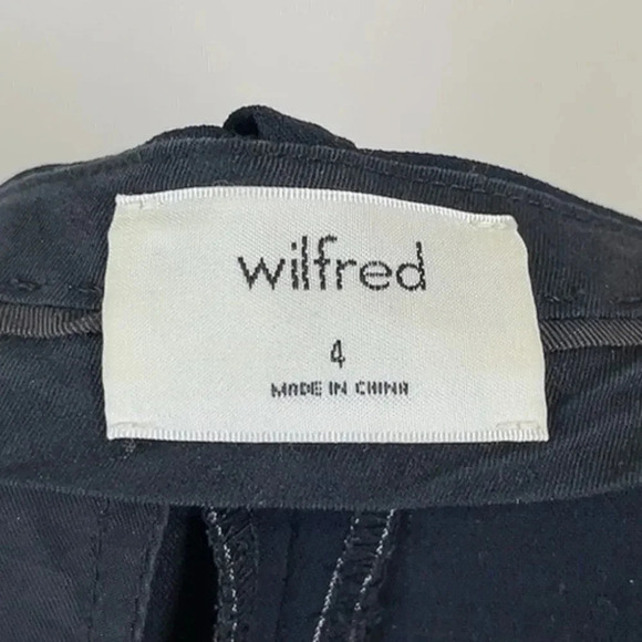 Aritzia Wilfred Talin Black White Striped Crepe Wide Leg Cropped Pants - Picture 10 of 16